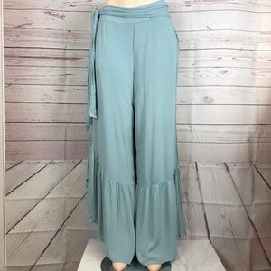 Free People Blue Lagenlook Boho Wide Leg Pants